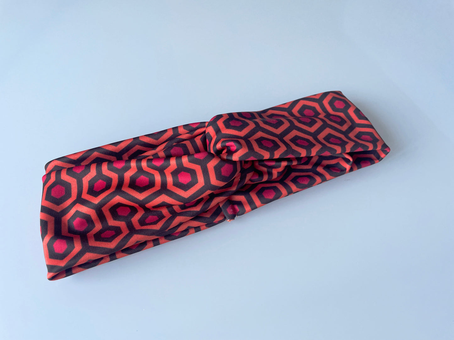 retro, red, orange, black, headband, headwrap