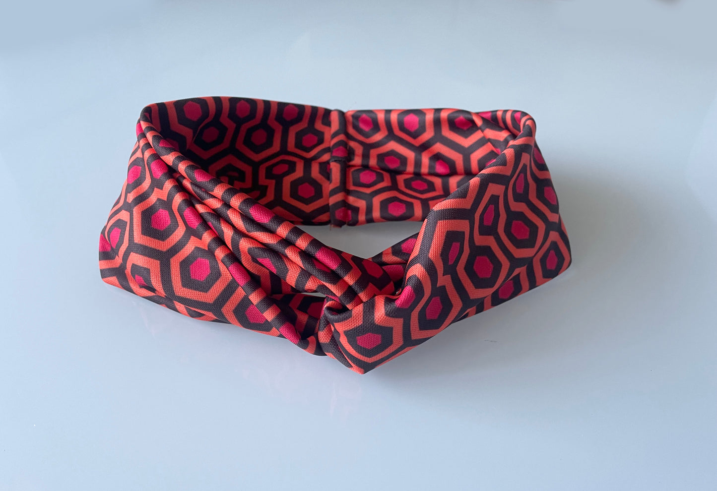 retro, red, orange, black, headband, headwrap