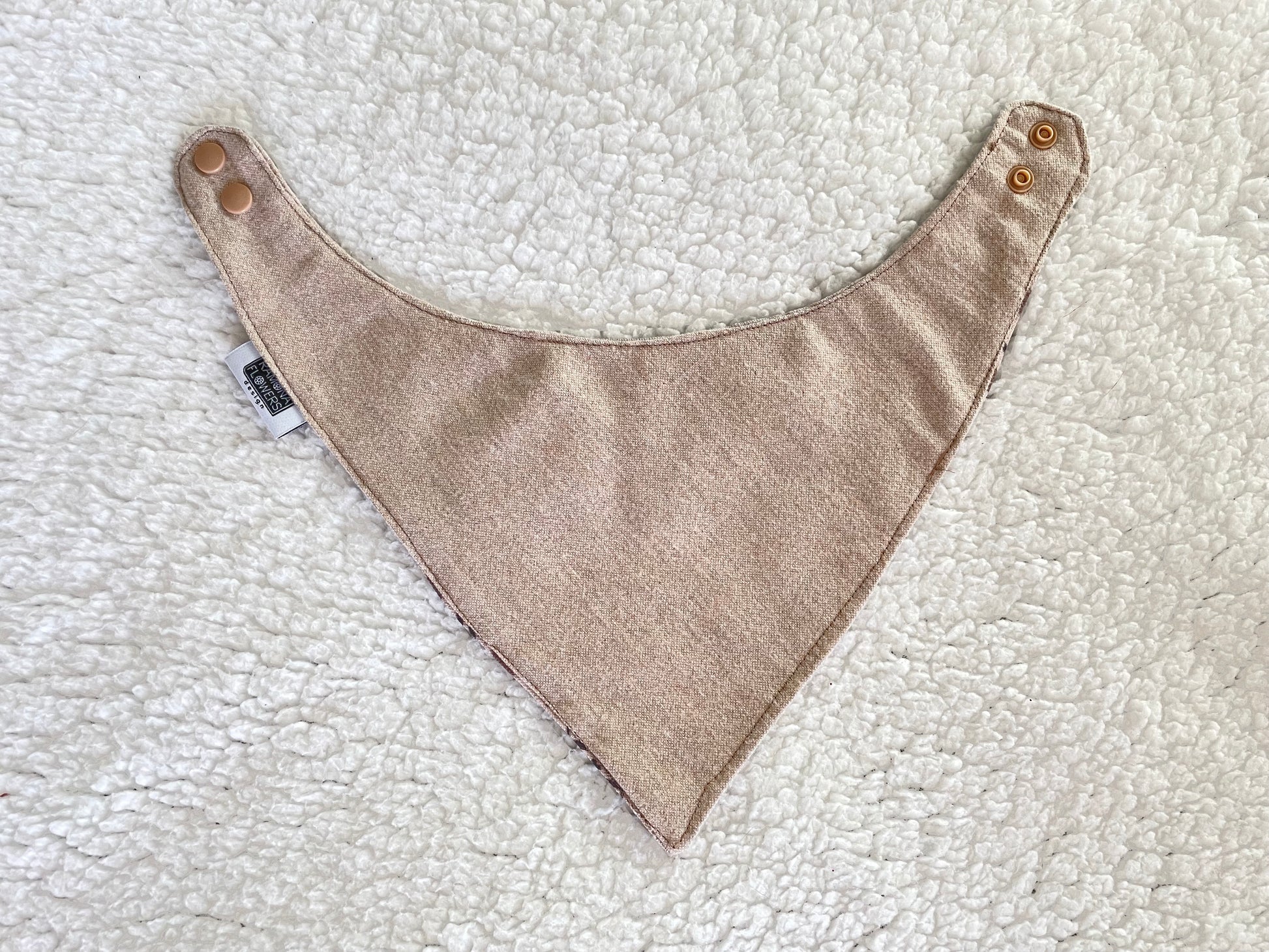 sweater print pattern beige brown bandana bib for babies and dogs