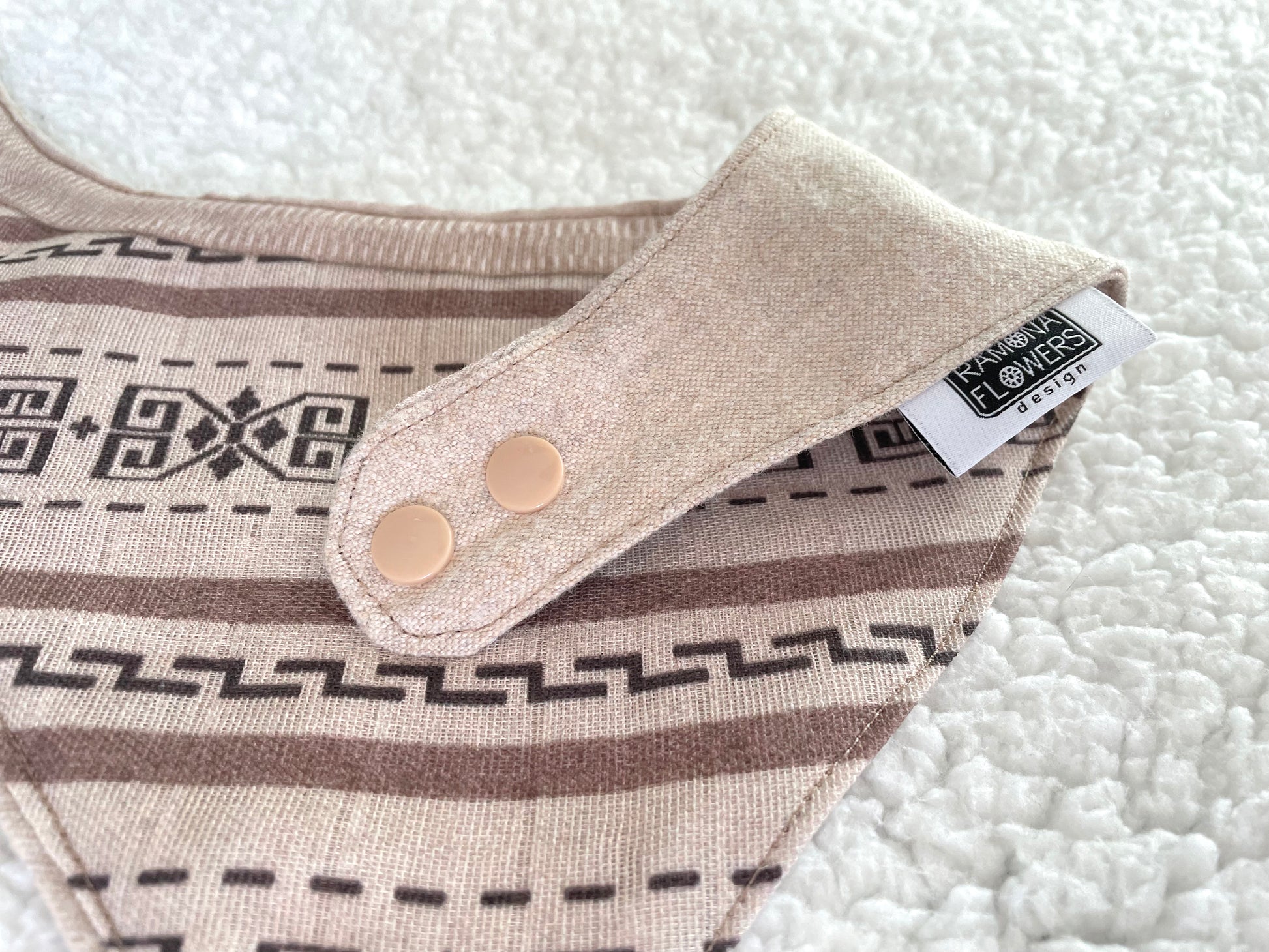 sweater print pattern beige brown bandana bib for babies and dogs