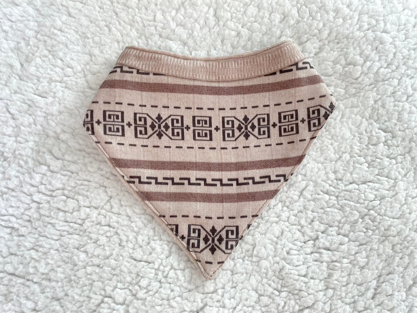 sweater print pattern beige brown bandana bib for babies and dogs