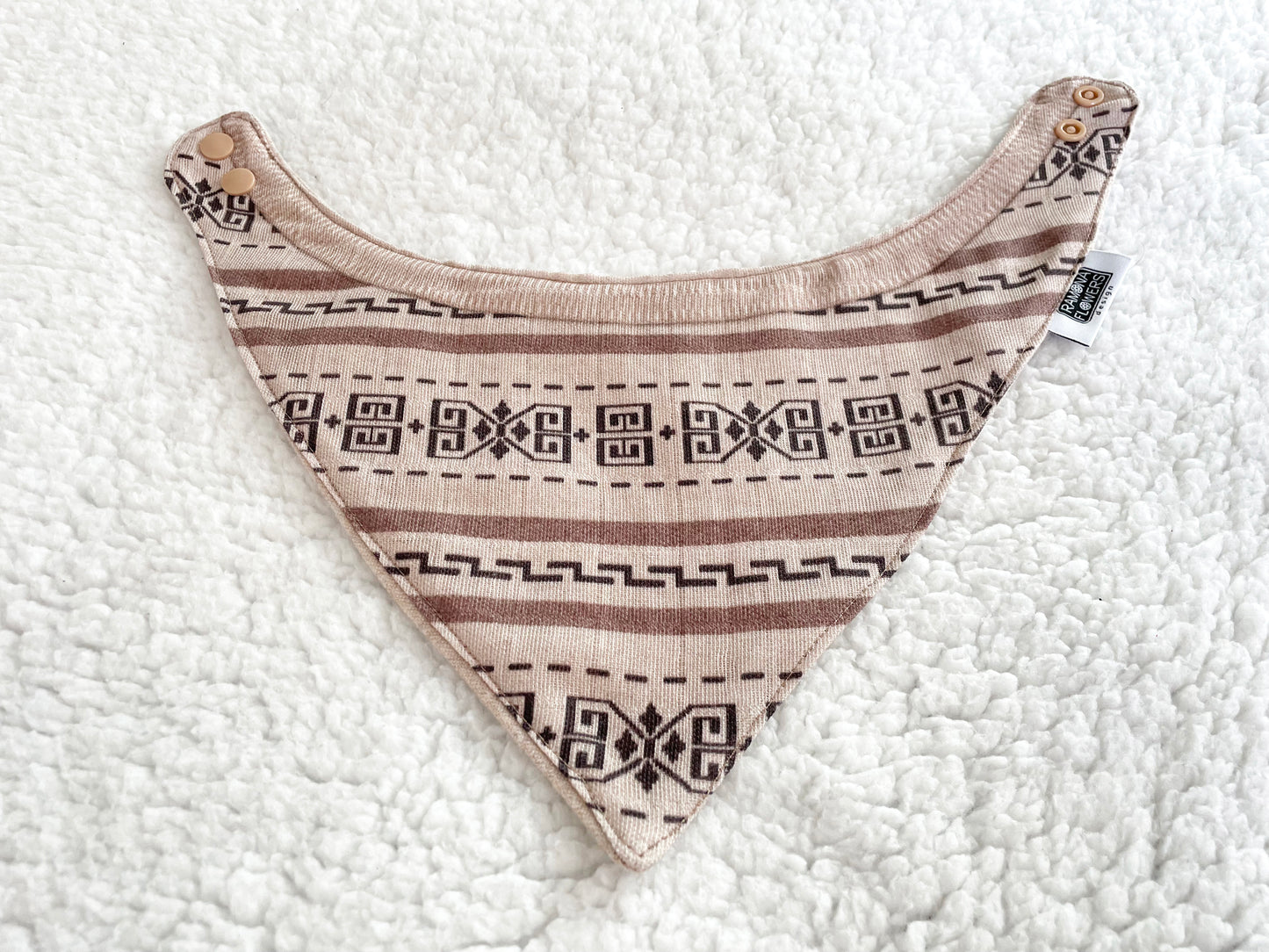 sweater print pattern beige brown bandana bib for babies and dogs