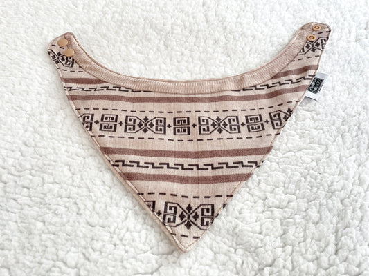 sweater print pattern beige brown bandana bib for babies and dogs