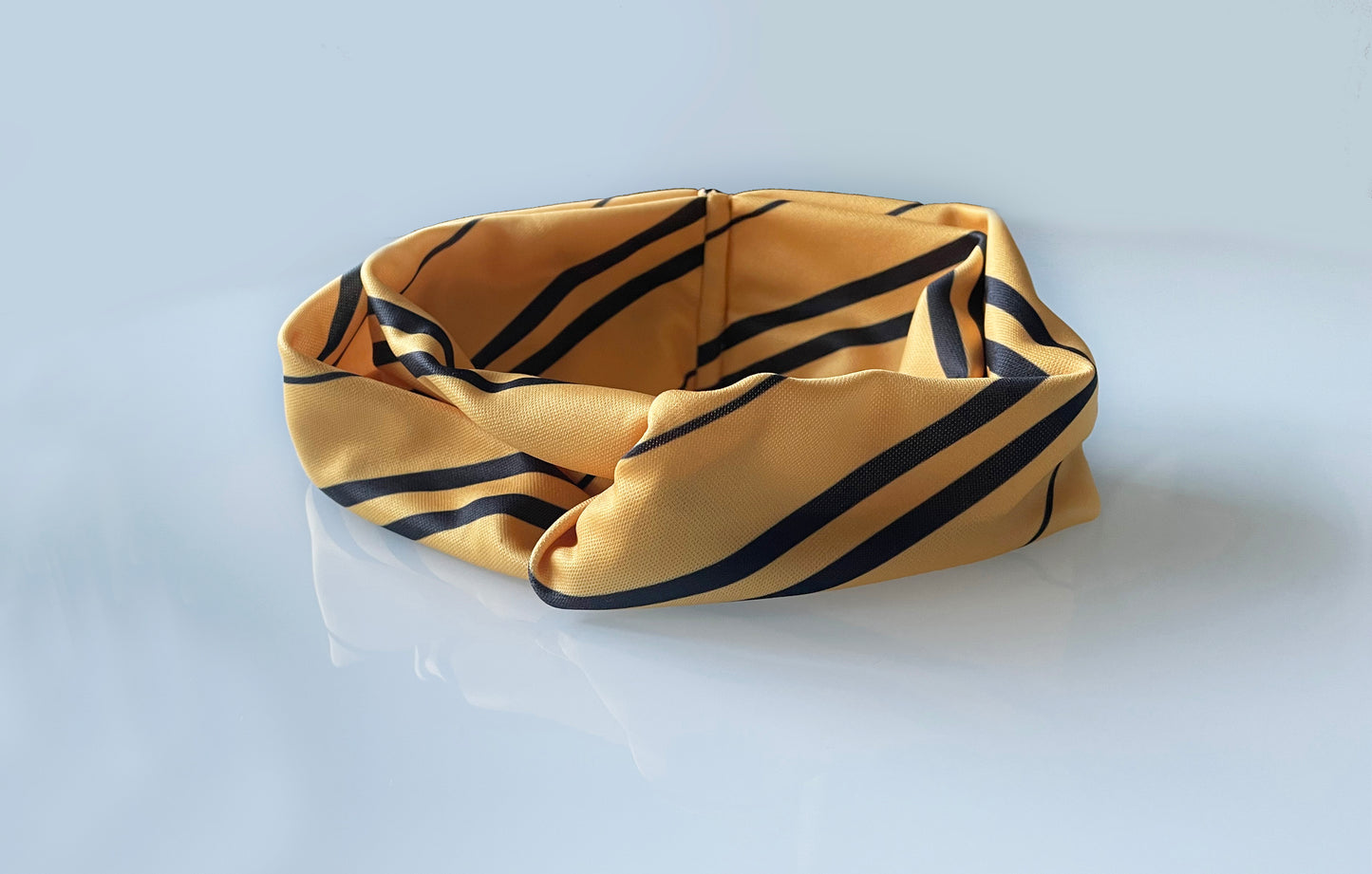 yellow gold black striped headband headwrap head wrap sweat band