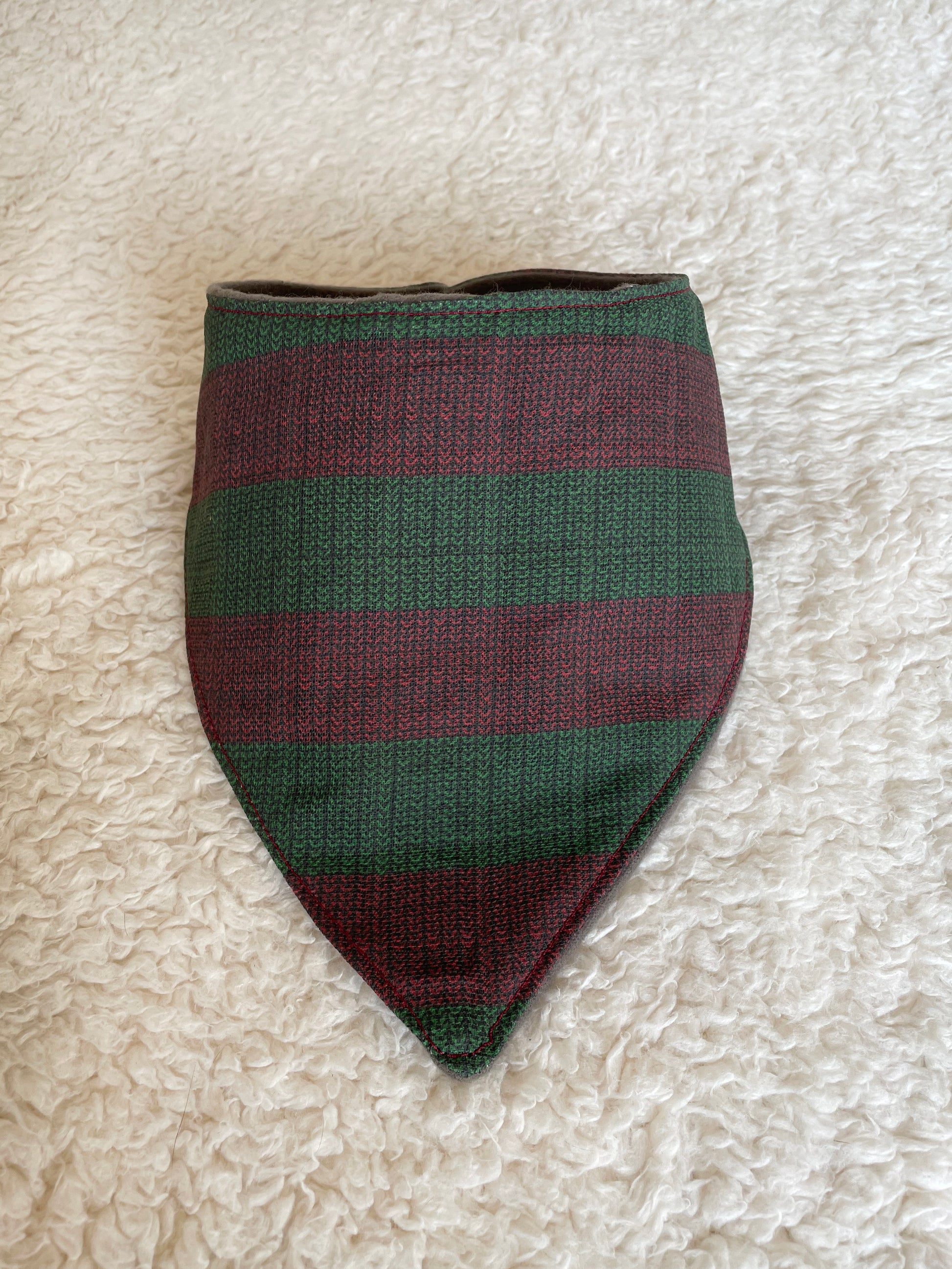 red and green striped print dog bib dog bandana baby