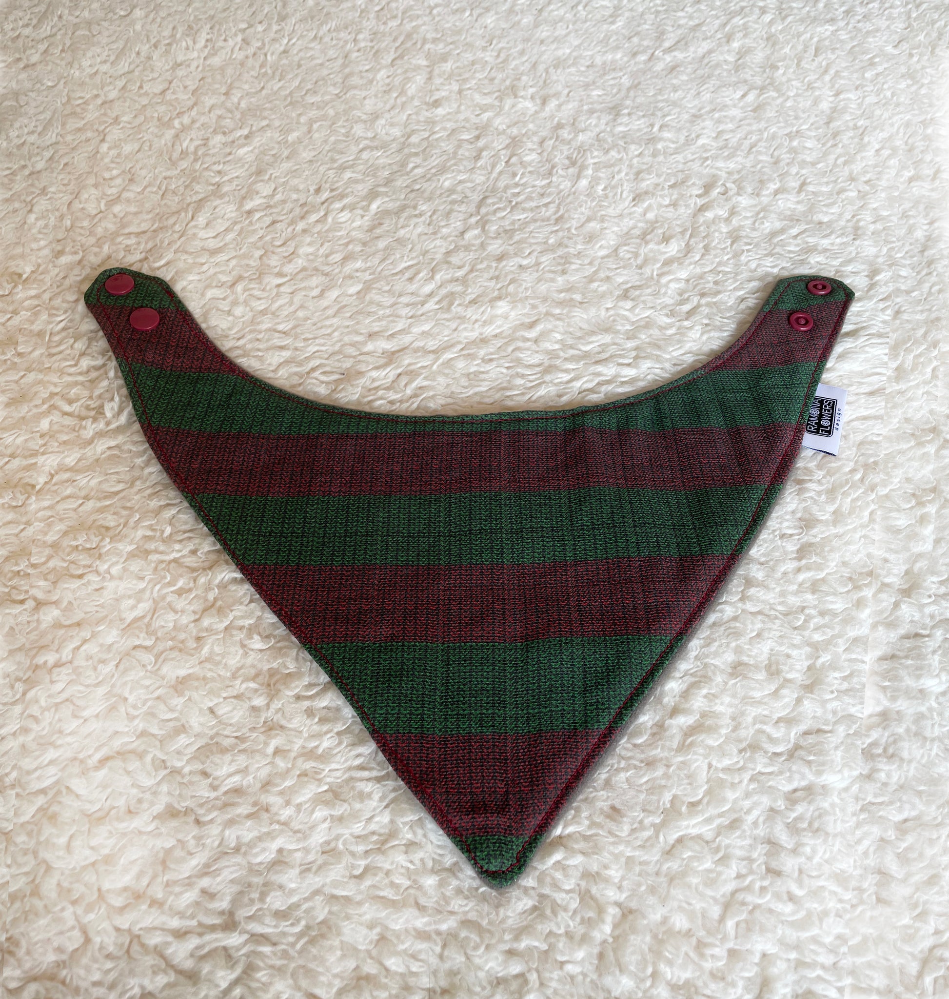 red and green striped print dog bib dog bandana baby