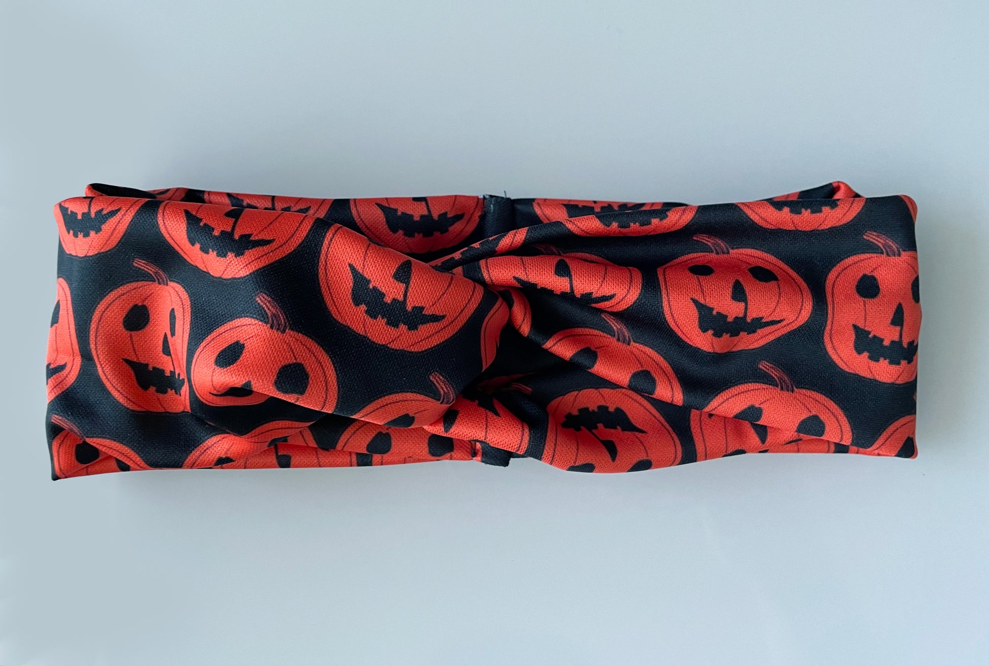 Halloween pumpkin jack o lantern headband headwrap orange black